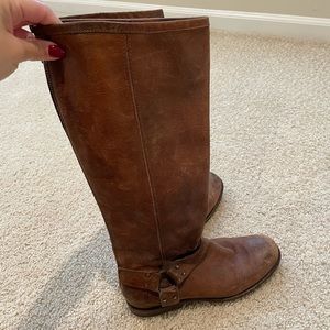 Frye Boots Distressed Leather Brown Sz 8